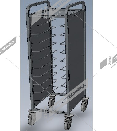 Abner Vozík odkládací, bez zadního opláštění NEK 1-10