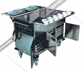 Abner Vozík vyhřívaný - sklopné police EVT 3/2 