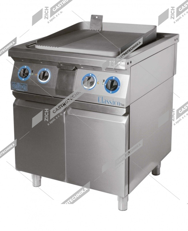 ALBA Deska grilovací el. - rýhování 1/3 - s dvířky a policí E-GP-4/0,3 R/700 DS