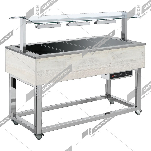 Bufety vyhřívané, sklokeramické GN 3-1/1 ES BROWN+ 3H