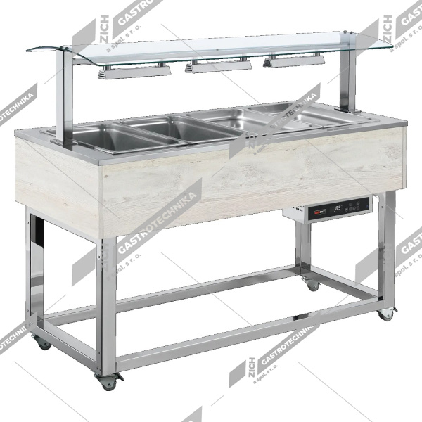 Bufety vyhřívané, vodní GN 6-1/1 ES RED+ 6H