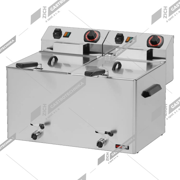 Fritéza elektrická 8+8 l s výpustí FE 77 V