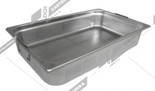 Gastronádoba nerezová děrovaná GN 2/3 + ucha GND 2/3-... U