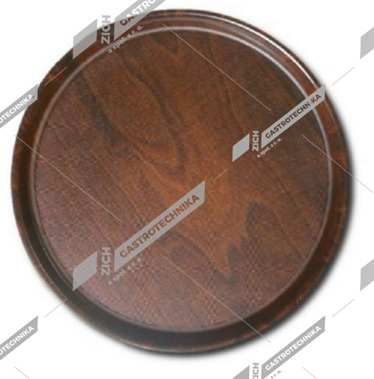 Podnos kulatý protiskluzový, pr. 38 cm - ořech Mykonos