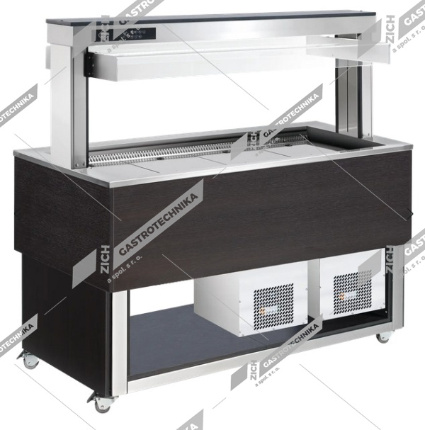 RM Gastro Bufet chlazený - polohovací GN 6-1/1 Wenge TR BLUE+ 6W
