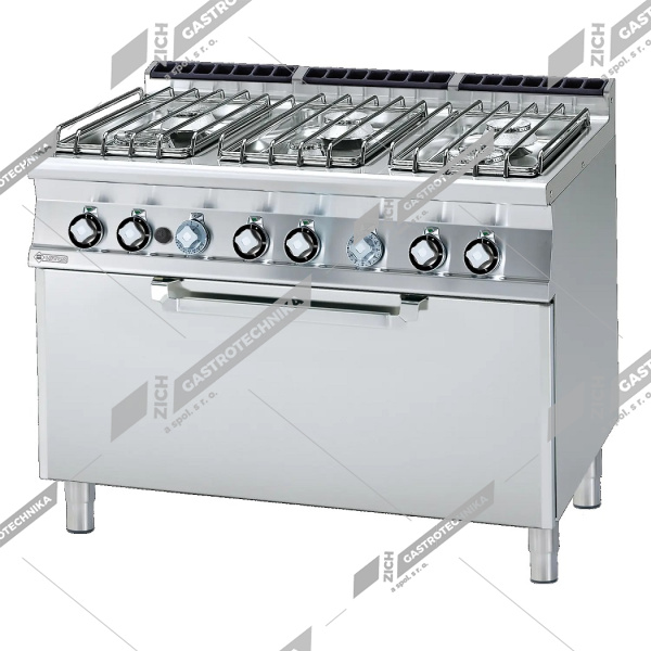 RM Lotus Sporák plynový s el. troubou 3x GN 1/1 CF6 712 GPE