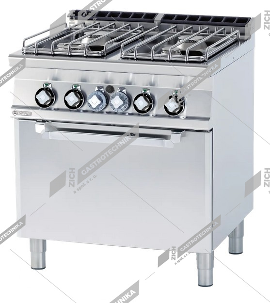 RM Lotus Sporák plynový s el. troubou GN 2/1 CF4 78 GPE