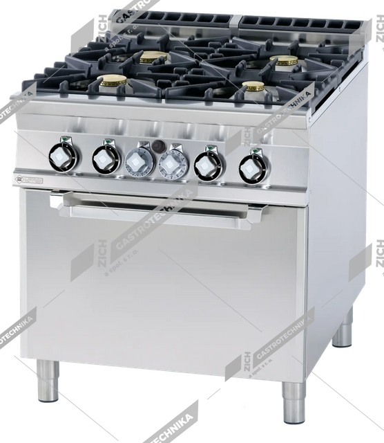 RM Lotus Sporák plynový s plyn troubou GN 2/1 CF4 98 G 