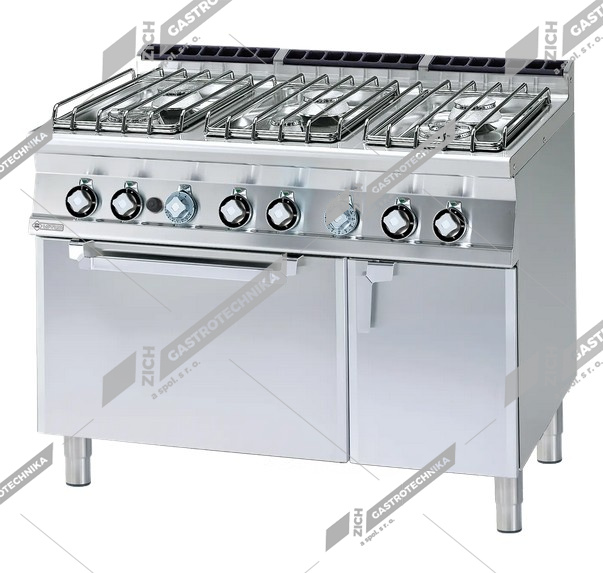 RM Lotus Sporák plynový s plyn troubou GN 2/1 CF6 712 GPV