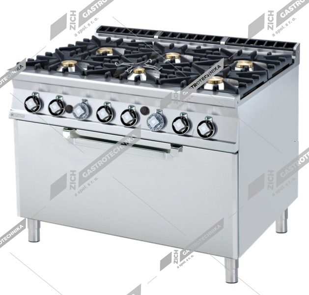 RM Lotus Sporák plynový s troubou 3x GN 1/1 CF6 912 G 