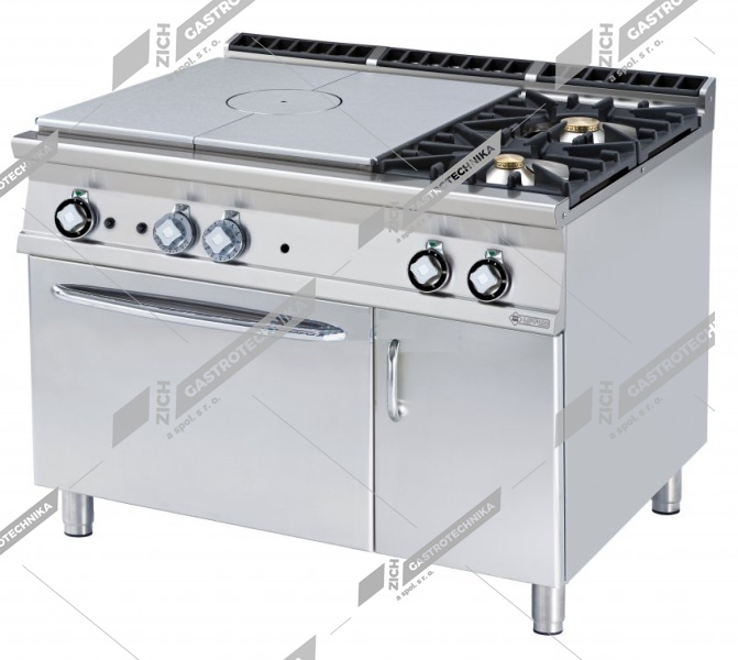 RM Lotus Sporák plynový tálový s plyn troubou GN 2/1 TPF2 912 GV  