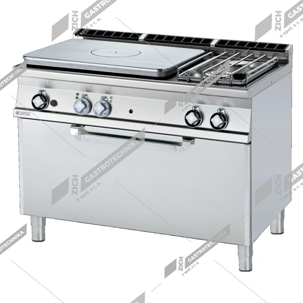 RM Lotus Sporák tálový plynový s plyn troubou GN 3/1 TPF2 712 G/P 