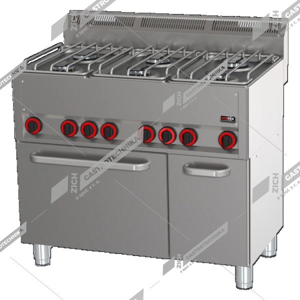 Sporák plynový s el. troubou a skříňkou SPT 90 GL