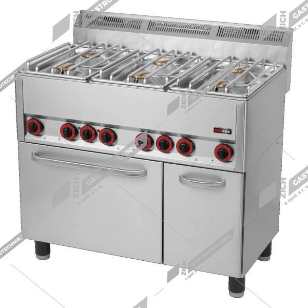 Sporák plynový s el. troubou a skříňkou SPT 90 GLS