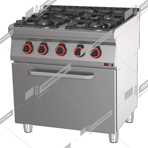 Sporák plynový s el. troubou GN 1/1 SPBT 70/80 11 GE