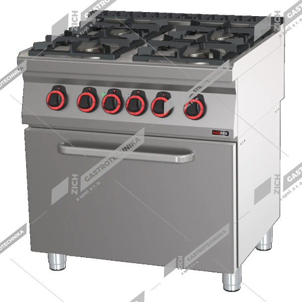 Sporák plynový s el. troubou GN 2/1 SPBT 70/80 21 GE