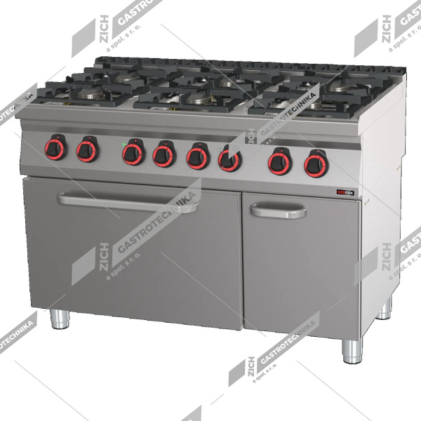 Sporák plynový s el. troubou GN 2/1 SPT 70/120 21 GE