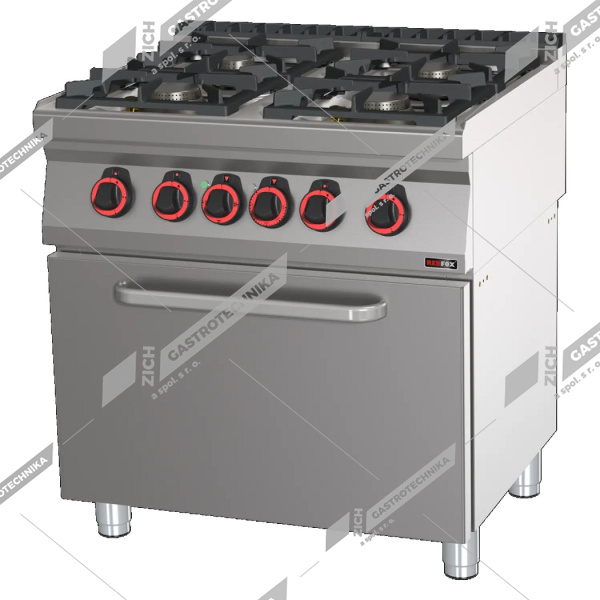 Sporák plynový s el. troubou GN 2/1 SPT 70/80 21 GE