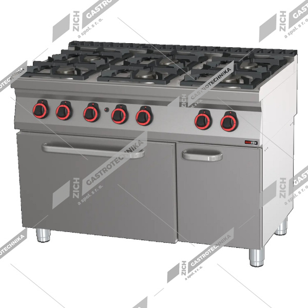 Sporák plynový s plyn.troubou GN 2/1 SPBT 70/120 21 G