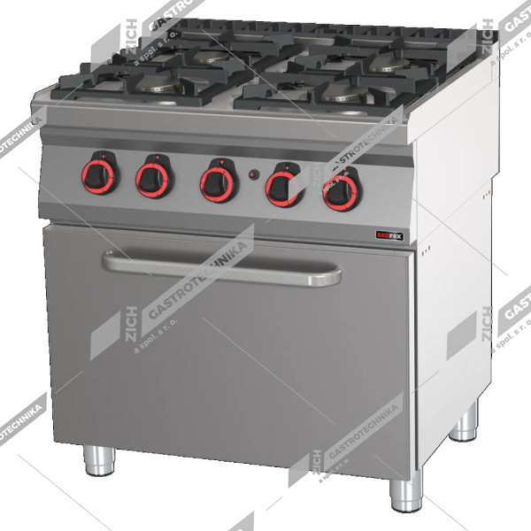 Sporák plynový s plyn.troubou GN 2/1 SPBT 70/80 21 G