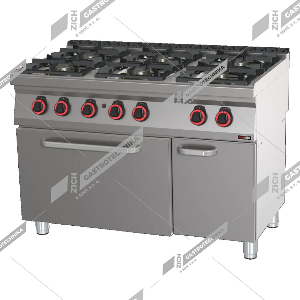 Sporák plynový s plyn.troubou GN 2/1 SPT 70/120 21 G