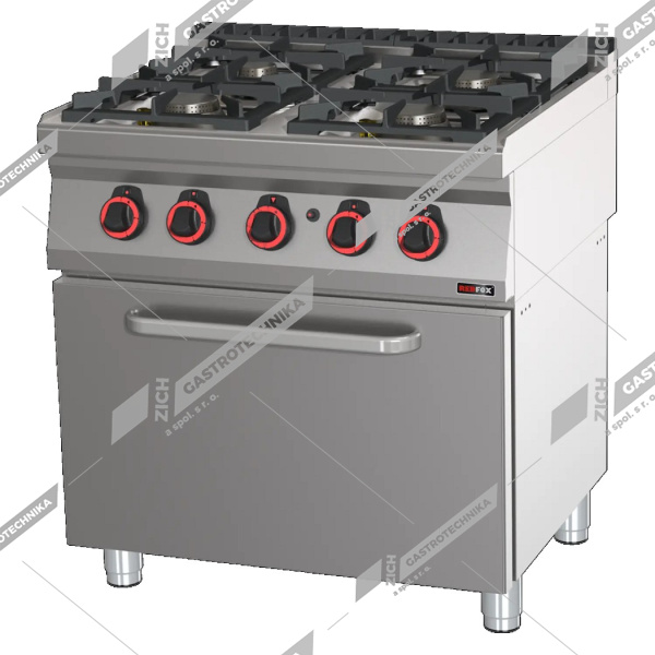 Sporák plynový s plyn.troubou GN 2/1 SPT 70/80 21 G