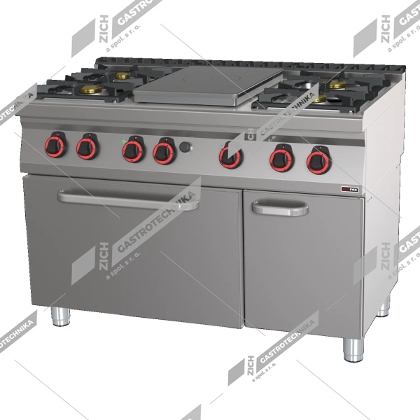 Sporák plynový tálový s el.troubou GN 2/1 STPT 70/120 21 GE