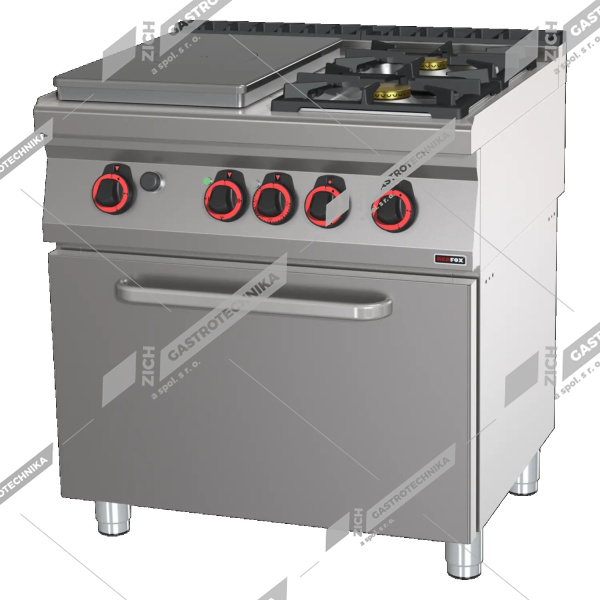 Sporák plynový tálový s el.troubou GN 2/1 STPT 70/80 21 GE