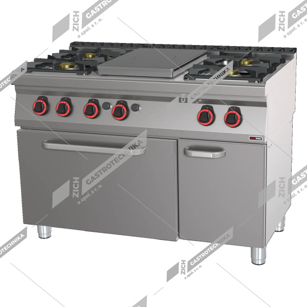 Sporák plynový tálový s plyn.troubou GN 2/1 STPT 70/120 21 G