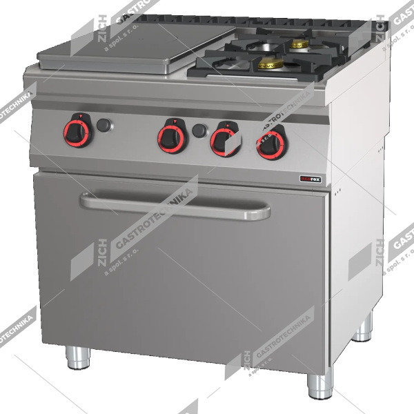 Sporák plynový tálový s plyn.troubou GN 2/1 STPT 70/80 21 G