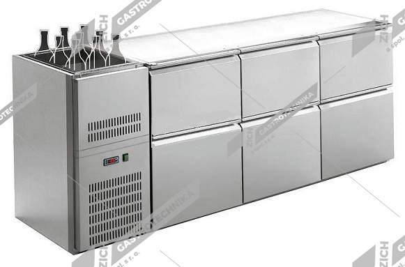 Stůl chladící barový s chlad. vanou 0/6 RIGD-306E