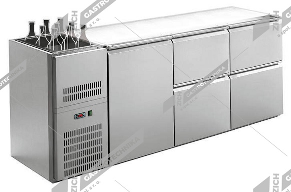 Stůl chladící barový s chlad. vanou 1/4 RIDG-314E