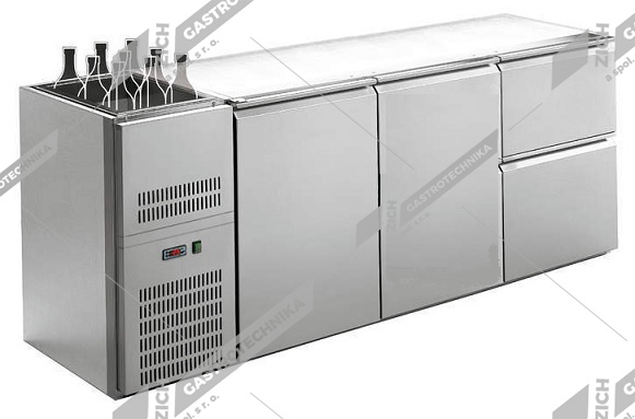 Stůl chladící barový s chlad. vanou 2/2 RIDG-322E