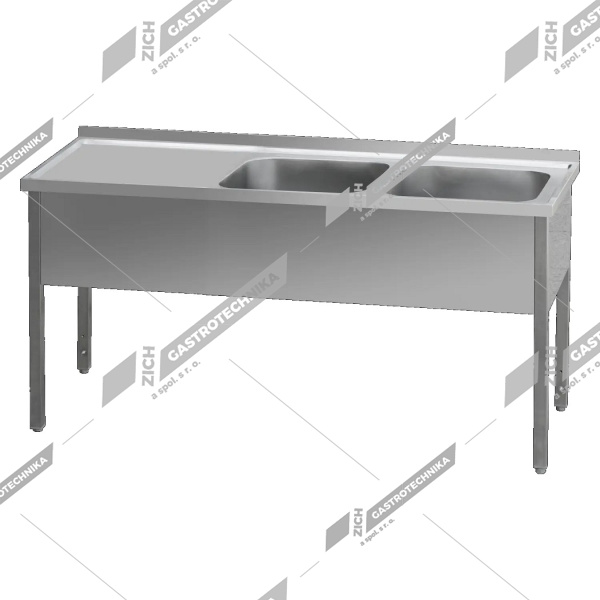 Stůl mycí dvoudřez MSDOL 140x70x90