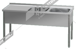 Stůl mycí dvoudřez MSDOL 160x70x90