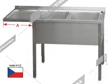 Stůl mycí dvoudřez MSDOL/M 210x70x90