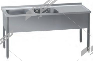 Stůl mycí dvoudřez MSDOP 210x70x90