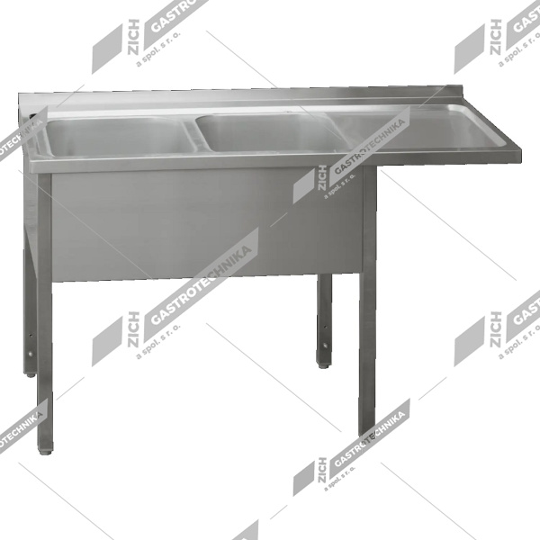 Stůl mycí dvoudřez MSDOP/M 150x70x90