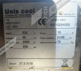 bazar č.940 - Vitrína pultová teplá 3x GN 1/1