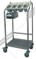 Abner Vozík na podnosy a příbory s 1/2 plexi clonou MV-PP 1/53x37 