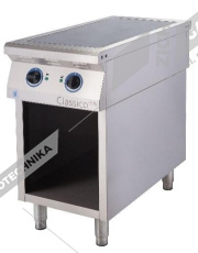 ALBA Sporák sklokeramický s volným prostorem a policí  E-C-TG RHB-2/900 FS