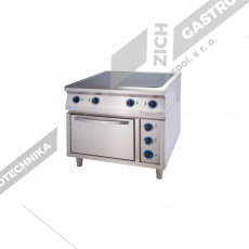 ALBA Sporák sklokeramický s volným prostorem a policí  E-C-TG RHB-4/900 FS