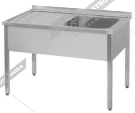 Dřez nerez a odkapová plocha vlevo - hloubka 700