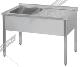 Dřez nerez a odkapová plocha vpravo - hloubka 700 