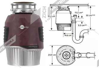 Drtič odpadu - potravinového Evolution Plus 1000
