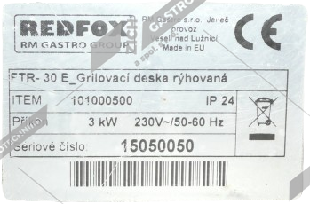 bazar č.539 - Grilovací deska rýhovaná Redfox