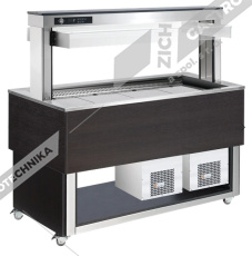 RM Gastro Bufet chlazený - polohovací GN 3-1/1 Wenge TR BLUE+ 3W