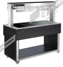 RM Gastro Bufet vyhřívaný, sklokeramický GN 6-1/1 Wenge TR BROWN+ 6W