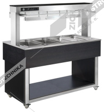 RM Gastro Bufet vyhřívaný, vodní GN 4-1/1 Wenge TR RED+ 4W