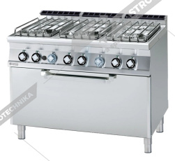 RM Lotus Sporák plynový s plyn troubou 3x GN 1/1 CF6-712GP 